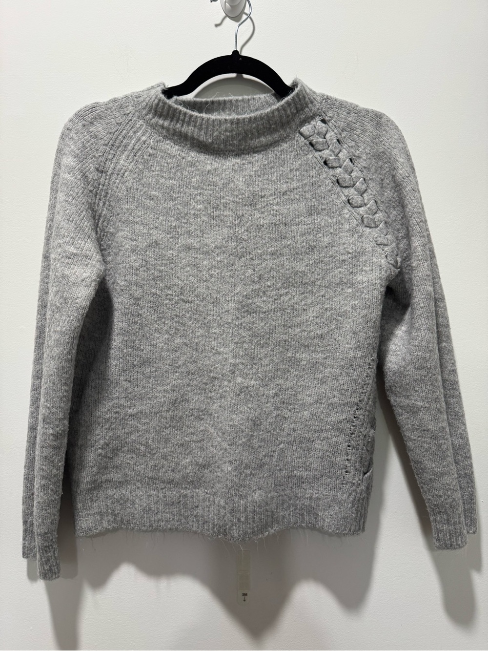 Vigoss Light Gray Sweater with Braided Shoulder | Good Used Condition